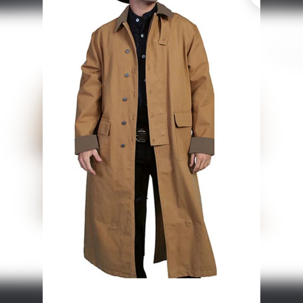 Scully's Authentic Canvas Cowboy Duster (Long Riding Coat). Style RW 107